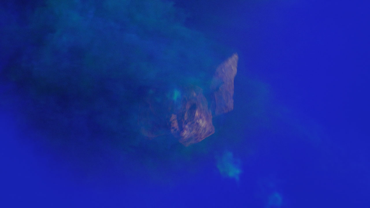 artificial intelligence screenshot - blue smoke simulation on blue background