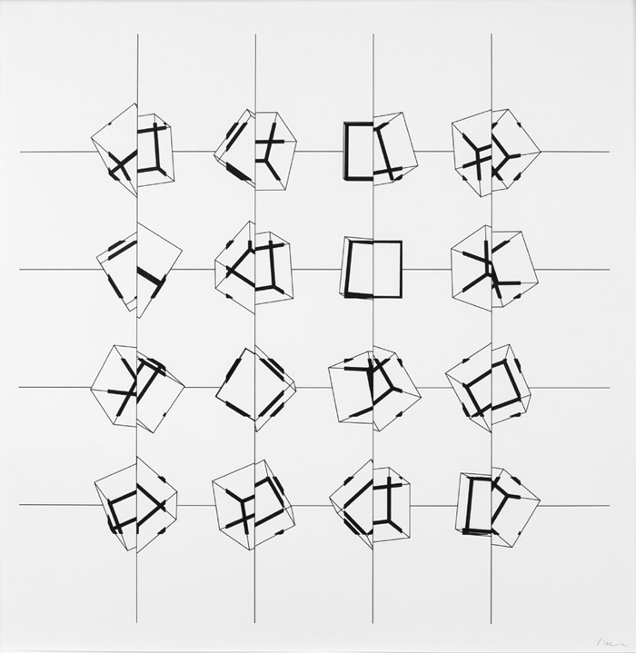 Manfred Mohr, P-197pz, 1977â€“87, ink on paper, 29 x 29"